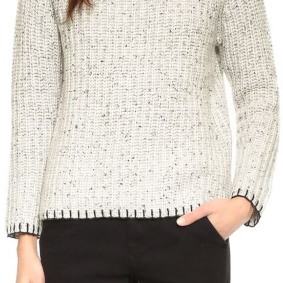 Club Monaco 100% Cashmere AMORAY Sweater Blanket Stitch Turtleneck SMALL - Picture 2 of 11